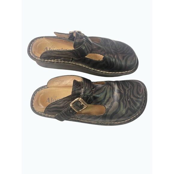 Alegria Classic Collection Happy Clog Safari Tiger Stripe Gold Black 36 US 6 6.5 - Picture 2 of 6